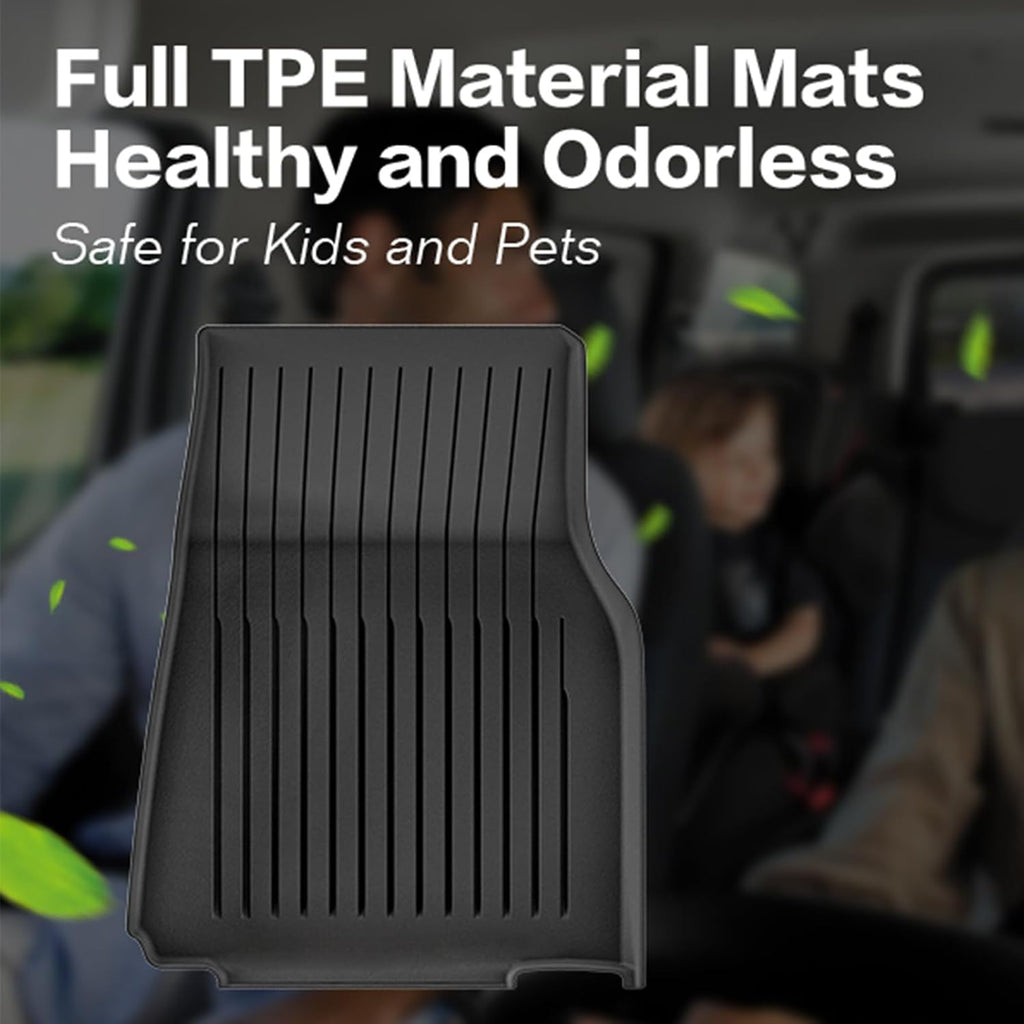 WEIZE Tesla Model Y Juniper Floor Mats 2025 2026, 11 PCS Full Set All Weather Non-Slip Floor Mats & Cargo Liners, Black Car Mats for Tesla Interior Accessories ((Not for Standard)