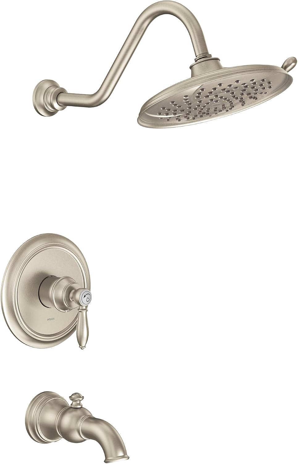 Moen UTS232104EPBN Weymouth M-CORE 2-Series 1-Handle Tub and Shower Trim Kit, Valve Required, Brushed Nickel