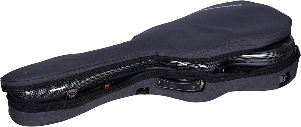 Crossrock Ultra-Light Fiberglass Case for 4/4 Classical Guitars in Black-TSA Lock(CRF5021CBK)