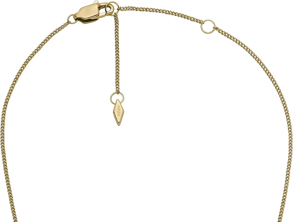 Fossil Women's Gold-Tone Stainless Steel Pendant Chain Necklace for Women