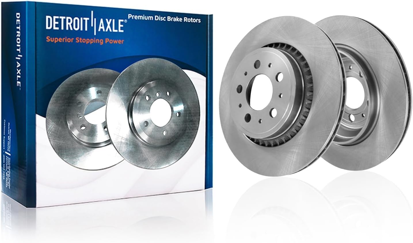 Detroit Axle - Brake Kit for 2003-2014 Volvo XC90 Disc Brake Rotors Ceramic Brakes Pads 2004 2005 2006 2007 2008 2009 2010 2011 2012 2013 Replacement : 13.23' inch Front and 12.13' inch Rear Rotor