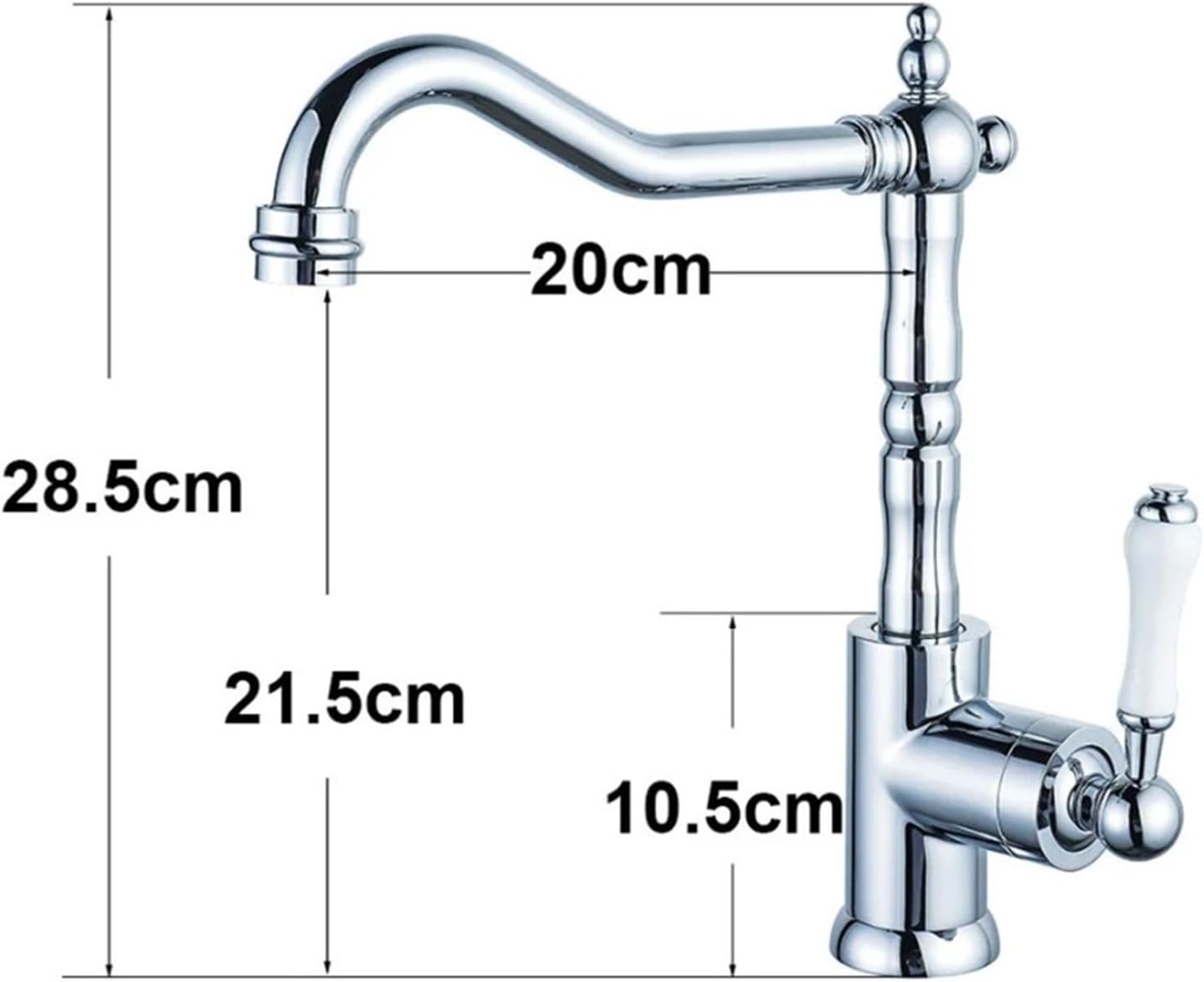 Kitchen Faucet 360 Degrees Rotating Faucet Table Basin Sink Hot&Cold Water Tap(Black)