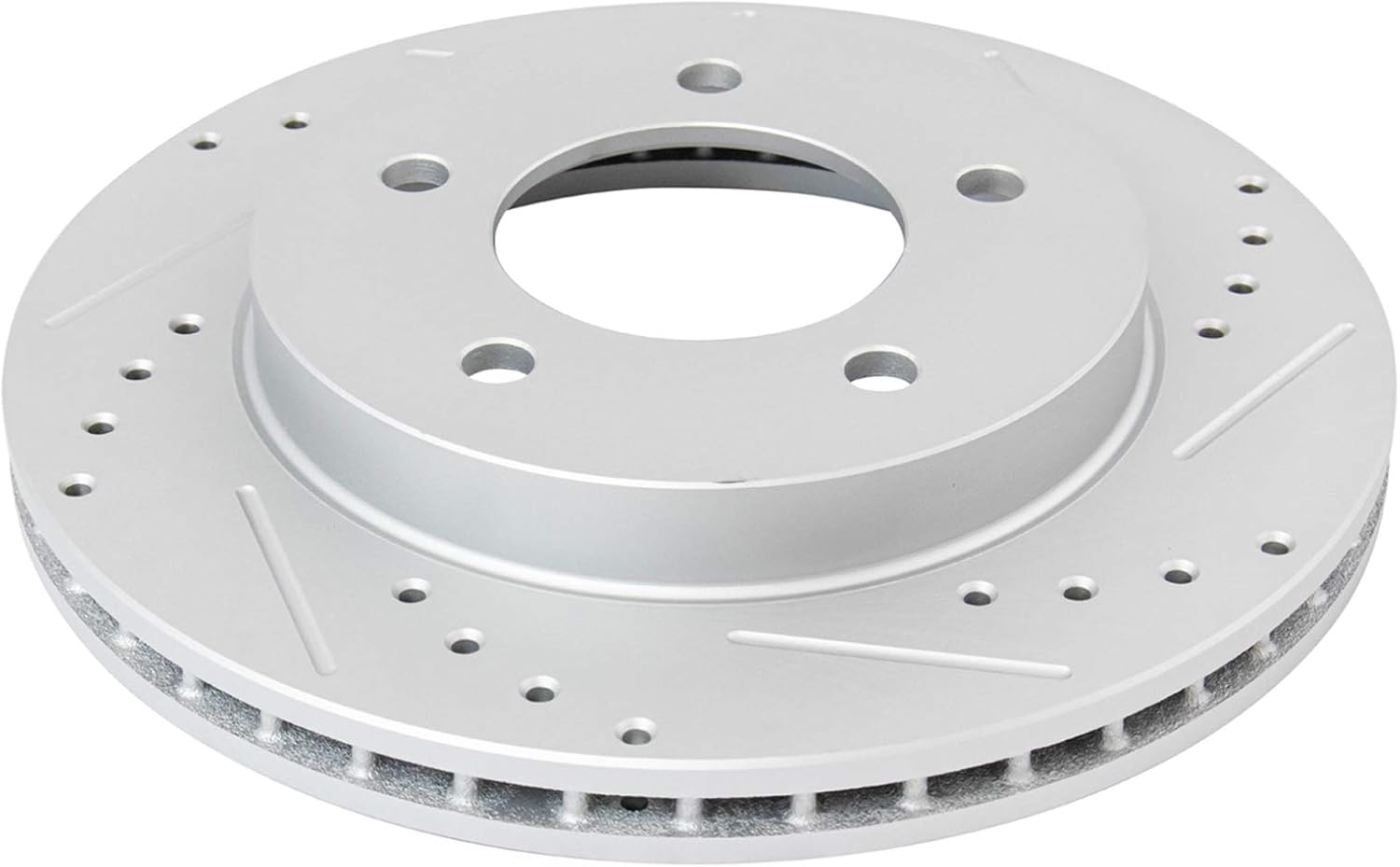 TRQ Performance Front Brake Pad and Rotor Set Ceramic Vented Drilled Slotted Coated Rotors Calipers Compatible with 1997-2001 Ford F-150