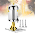 Beverage Juice Dispensers with Stainless Steel Faucet for Parties, Cold and Hot Drinks Dispenser 8Liter Capacity Self Service Cold Drink Machine for Commercial,Gold (Gold)