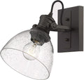 Golden Lighting 3118-BA1 RBZ-SD Hines Vanity Light, Rubbed Bronze with Seeded Glass- Vanity Light, Bathroom Vanity Light, Vanity Lights for Bathroom, Bathroom Light fixtures, Light Fixture