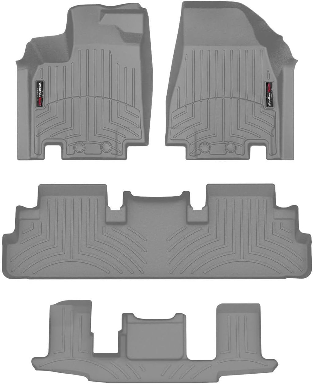 WeatherTech Custom Fit FloorLiners for Nissan Pathfinder, QX60, Full Set (461698-1-2-3), Grey