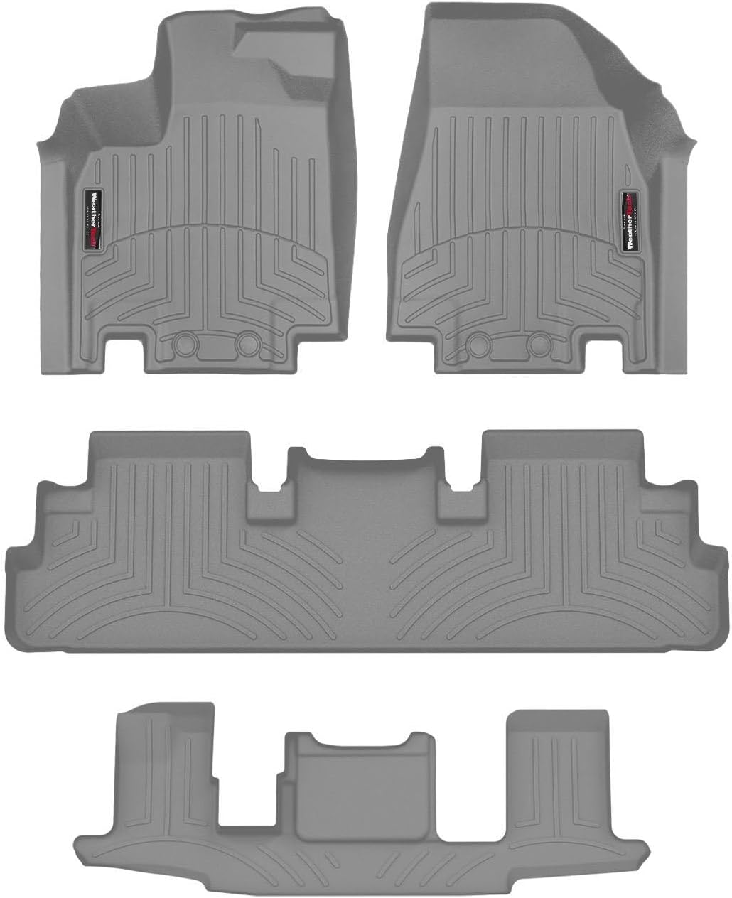 WeatherTech Custom Fit FloorLiners for Nissan Pathfinder, QX60, Full Set (461698-1-2-3), Grey