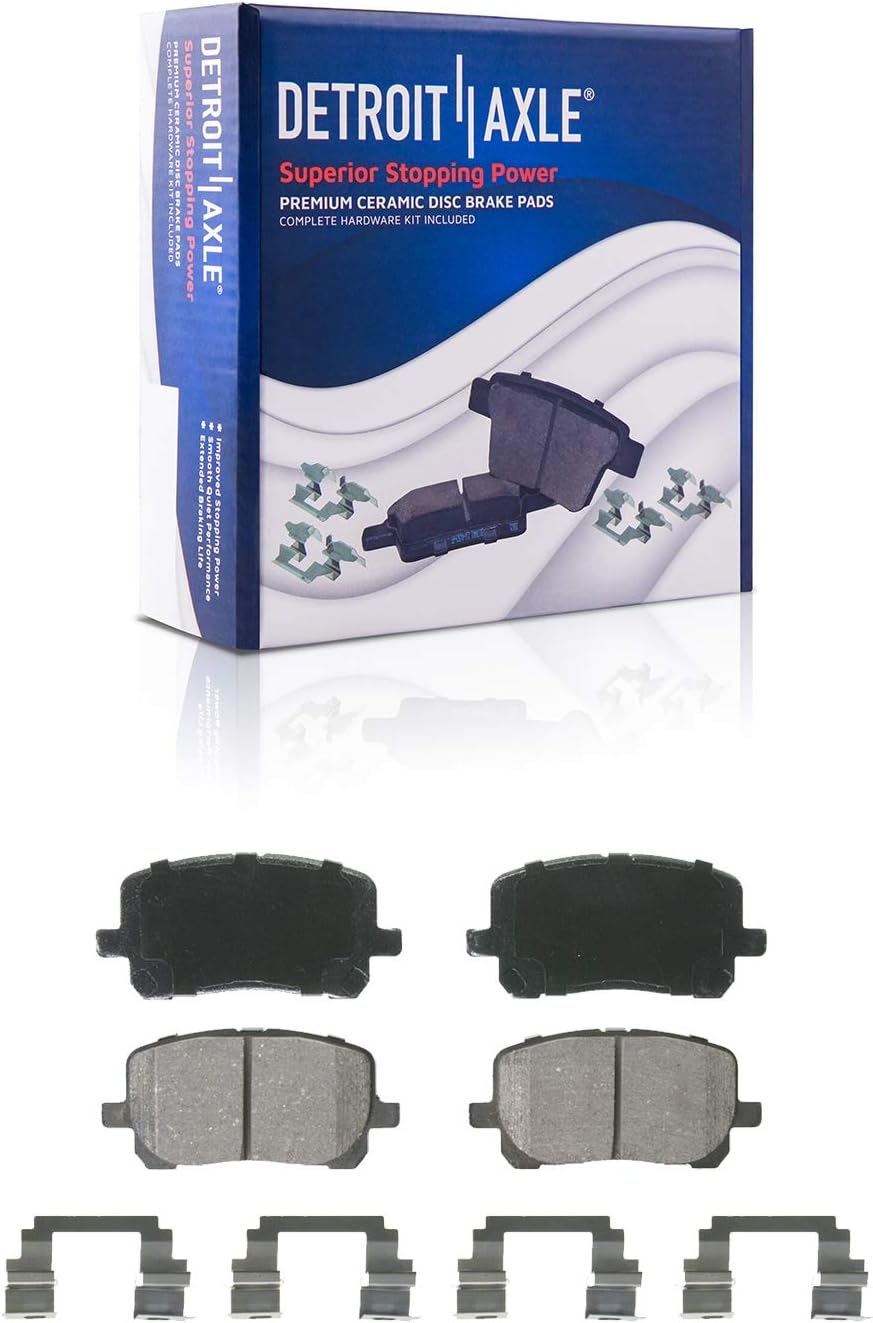 Detroit Axle - Front Brake Kit for 03-08 Pontiac Vibe Toyota Corolla Matrix, Disc Brake Calipers Ceramic Brake Pads 2003 2004 2005 2006 2007 2008 Replacement