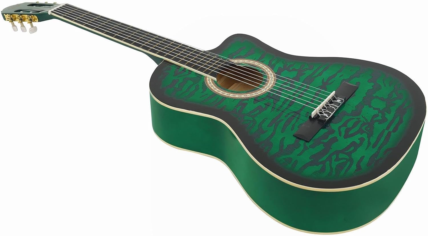 Acoustic Guitar for Beginners - Portable Travel Guitar with Steel Strings, Compact Size for Easy Learning and Performance- Green