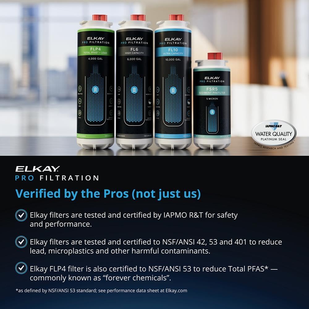 Elkay Pro Filtration LZSTL8WSBPRO Bottle Filling Station & Bi-Level ADA Cooler Refrigerated Black