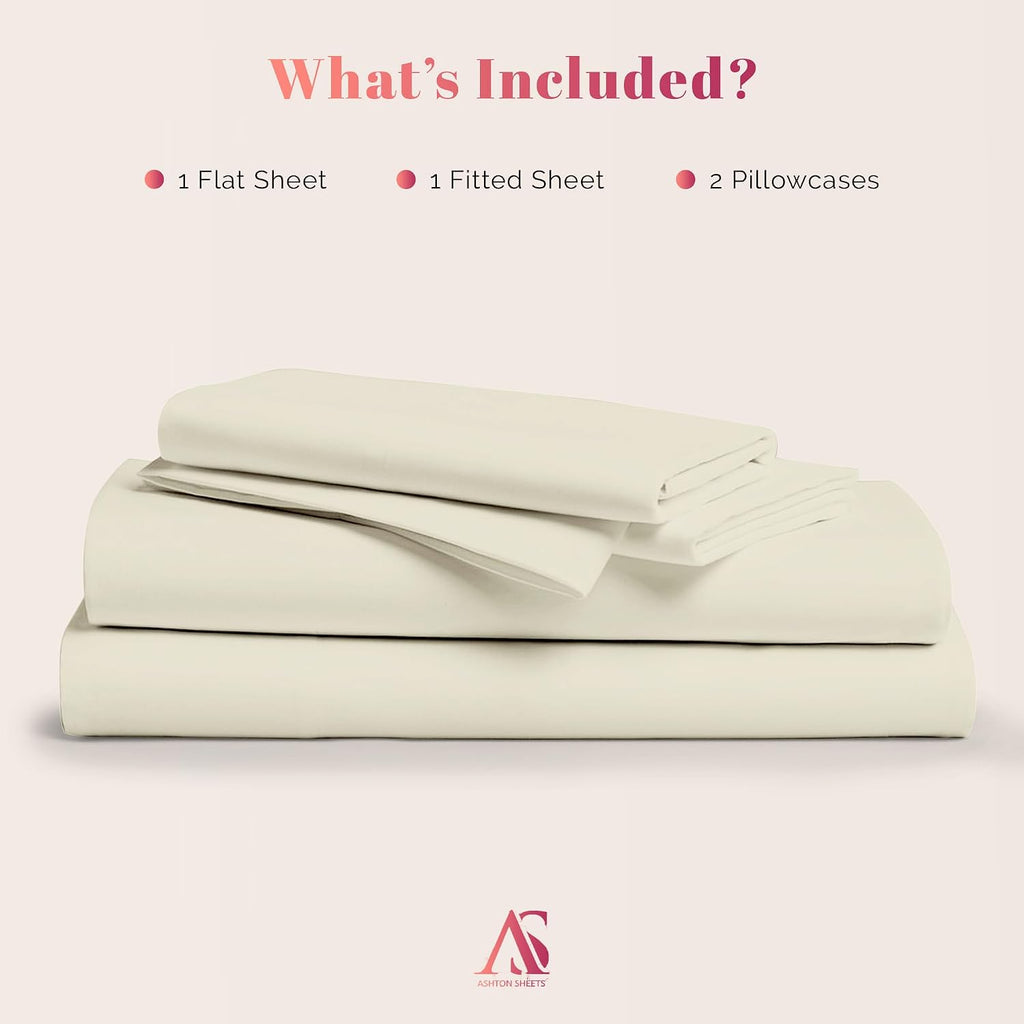 100% Egyptian Cotton California King Size Sheet Set - Luxury 1000 Series Majestic Collection Cal King Size Sheets Set, (4 PC, Sand) 16' Deep Pocket, Soft Cooling, Sateen Bedding