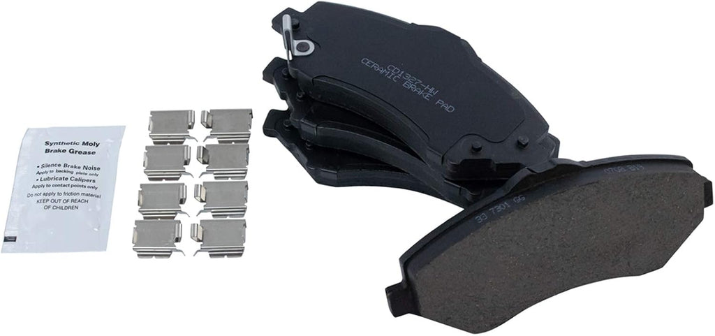 TRQ Performance Front Brake Pad and Rotor Set Ceramic Coated Drilled Slotted Vented Rotors Compatible with 2007-2011 Dodge Nitro 2008-2012 Jeep Liberty