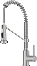 KRAUS Bolden Commercial Style 2-Function Single Handle Pull Down Kitchen Faucet in Spot-Free Stainless Steel, KPF-1610SFS