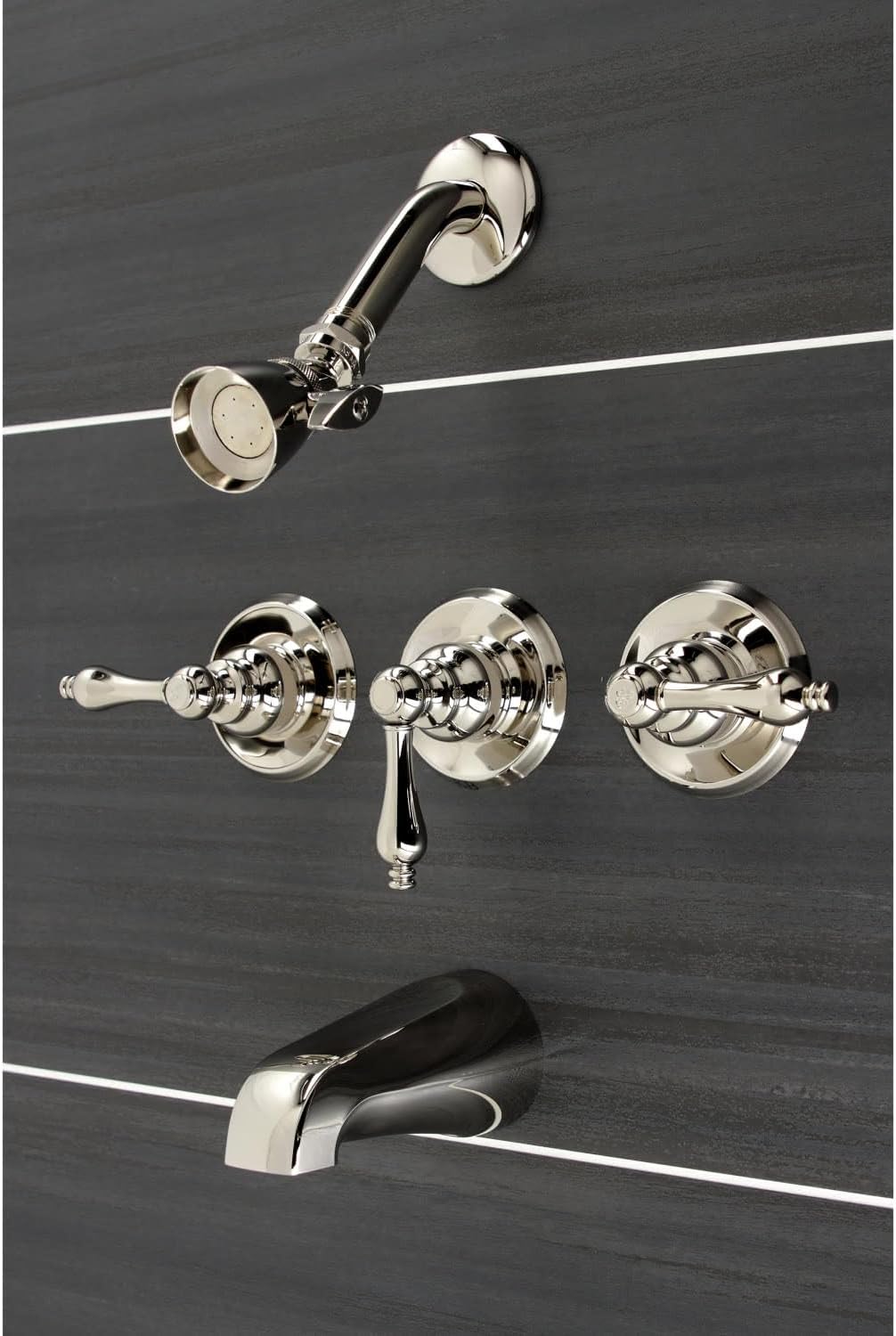 Kingston Brass KB236ALPN Magellan Tub and Shower Faucet, Polished Nickel 72 x 8 x 7.38