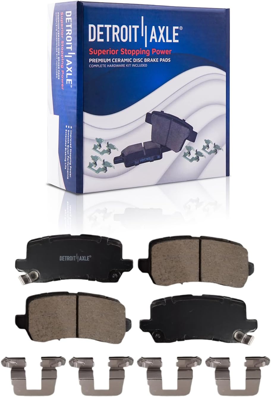 Detroit Axle - 3.5L Brake Kit for 2017-2020 Acura MDX [Base, SH-AWD], Drilled and Slotted Disc Brakes Rotors Ceramic Brake Pads 2018 2019 Replacement : 12.60' inch Front and 12.98' inch Rear Rotor