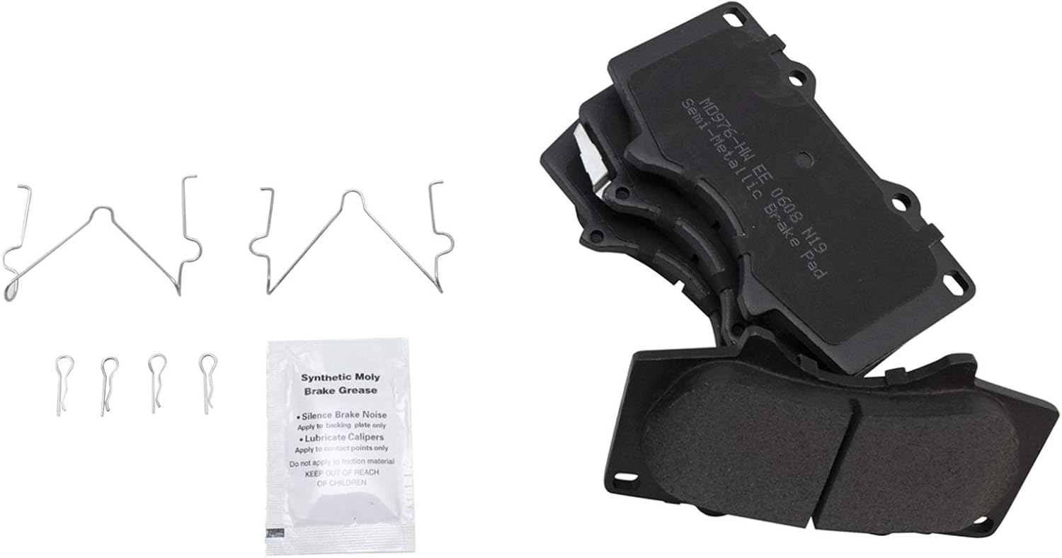 TRQ Front and Rear Performance Brake Pad & Rotor Kit, with Chemical Kit Semi-Metallic Premium G-Coated Compatible with 2010-2022 Lexus GX460 Toyota 4Runner