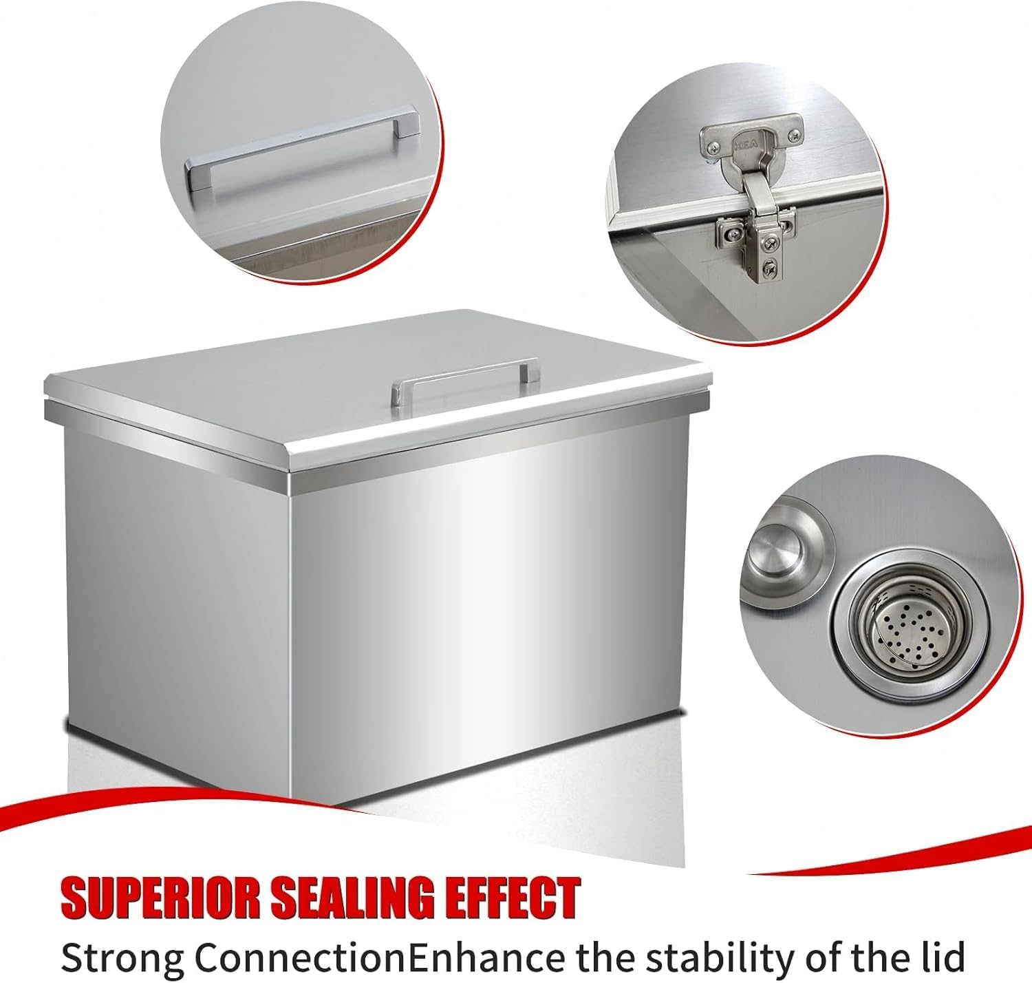 Commercial Stainless Steel Drop-in Ice Bin Chest – Insulated Bar Ice Well for Beverage Service
