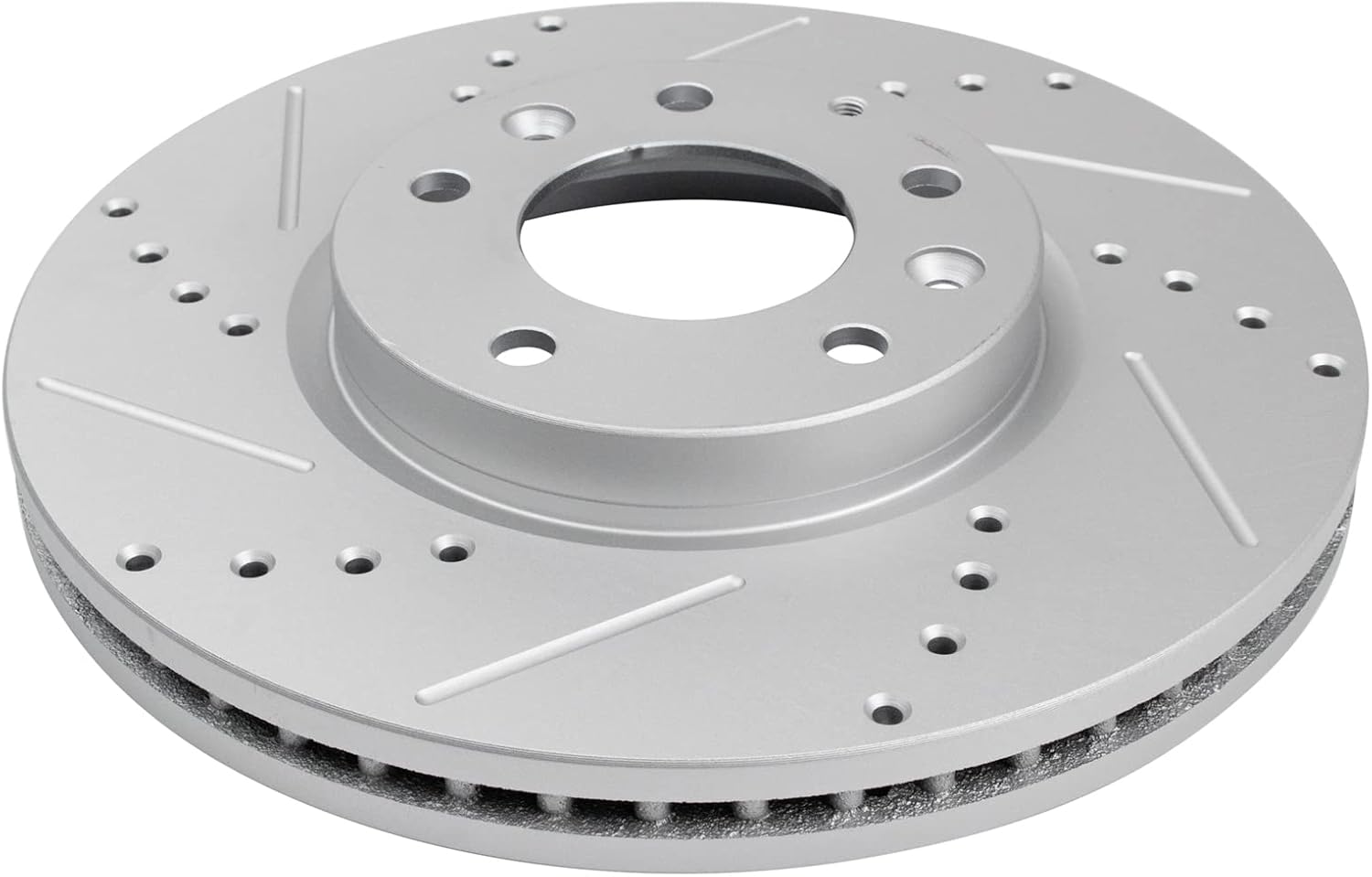 TRQ Performance Front Brake Pad and Rotor Set Ceramic G Coated Slotted Drilled Rotors Compatible with 2007-2012 Mazda CX-7