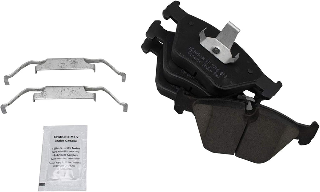 TRQ Performance Front Brake Pad and Rotor Set Ceramic Coated Drilled Slotted Vented Rotors Compatible with 2001-2006 BMW 330Ci 2001-2005 330i 330xi 2006-2008 Z4