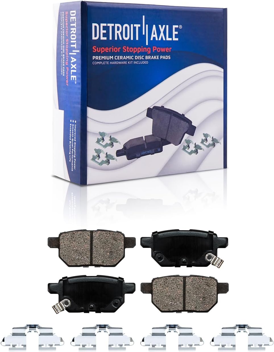 Detroit Axle - Brake Kit for 2012 2013 2014 2015 2016 2017 2018 Toyota Yaris [Rear Disc], Disc Brakes Rotors Ceramic Brake Pads Replacement : 10.83' inch Front and 10.20' inch Rear Rotor