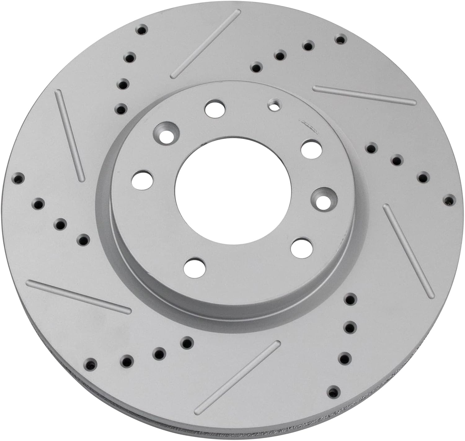 TRQ Performance Front Brake Pad and Rotor Set Ceramic G Coated Slotted Drilled Rotors Compatible with 2007-2012 Mazda CX-7