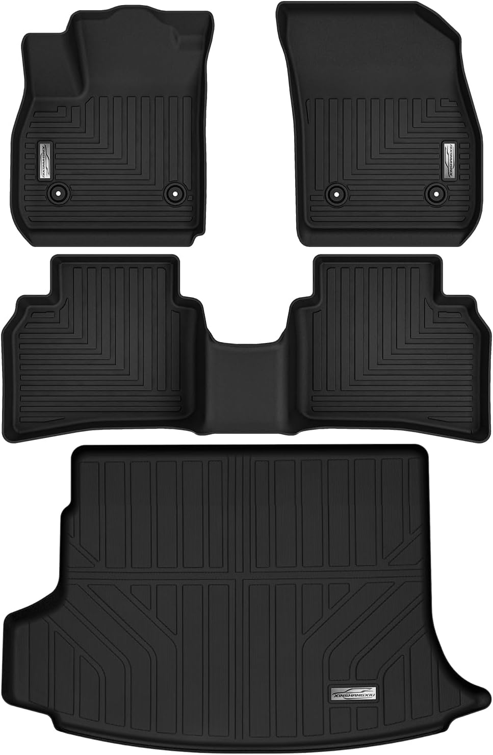 Floor Mats & Cargo Liner for 2021 2022 2023 2024 2025 2026 Buick Envision,1st 2nd Row with Trunk Mat,TPE All Weather Protection Slush Floor Liner Black