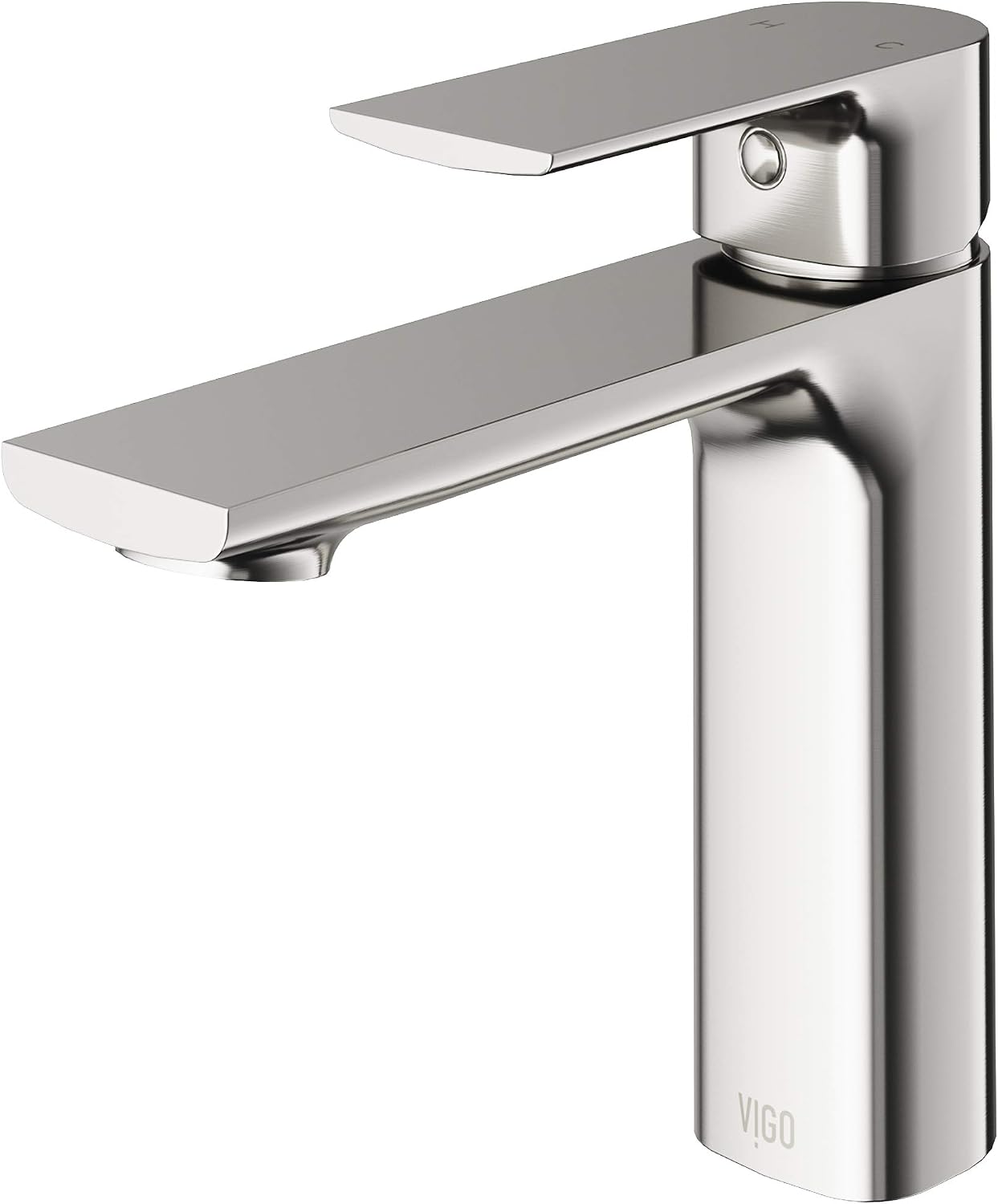 VIGO Davidson Single-Handle Single-Hole Mount Bathroom Sink Faucet, 6-Inch, Brushed Nickel, Modern Design, Solid Brass, 1.2 GPM WaterSense & Ceramic Disc Valve, Corrosion-Resistant