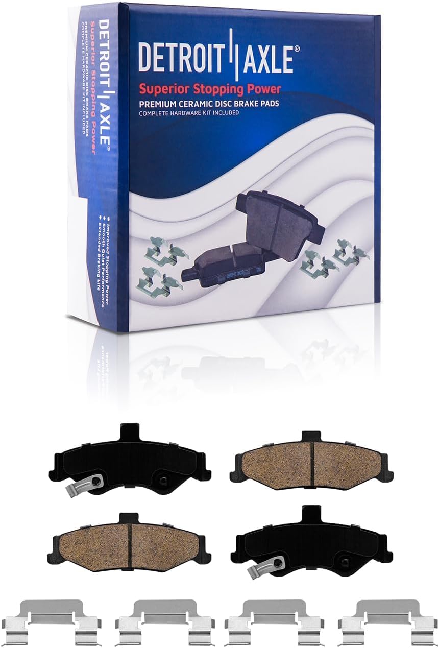 Detroit Axle - Brake Kit for 1998-2002 Chevrolet Camaro Pontiac Firebird Disc Brake Rotors Ceramic Brake Pads with Hardware 1999 2000 2001 Replacement : 11.92' inch Front and 12.01' inch Rear Rotors