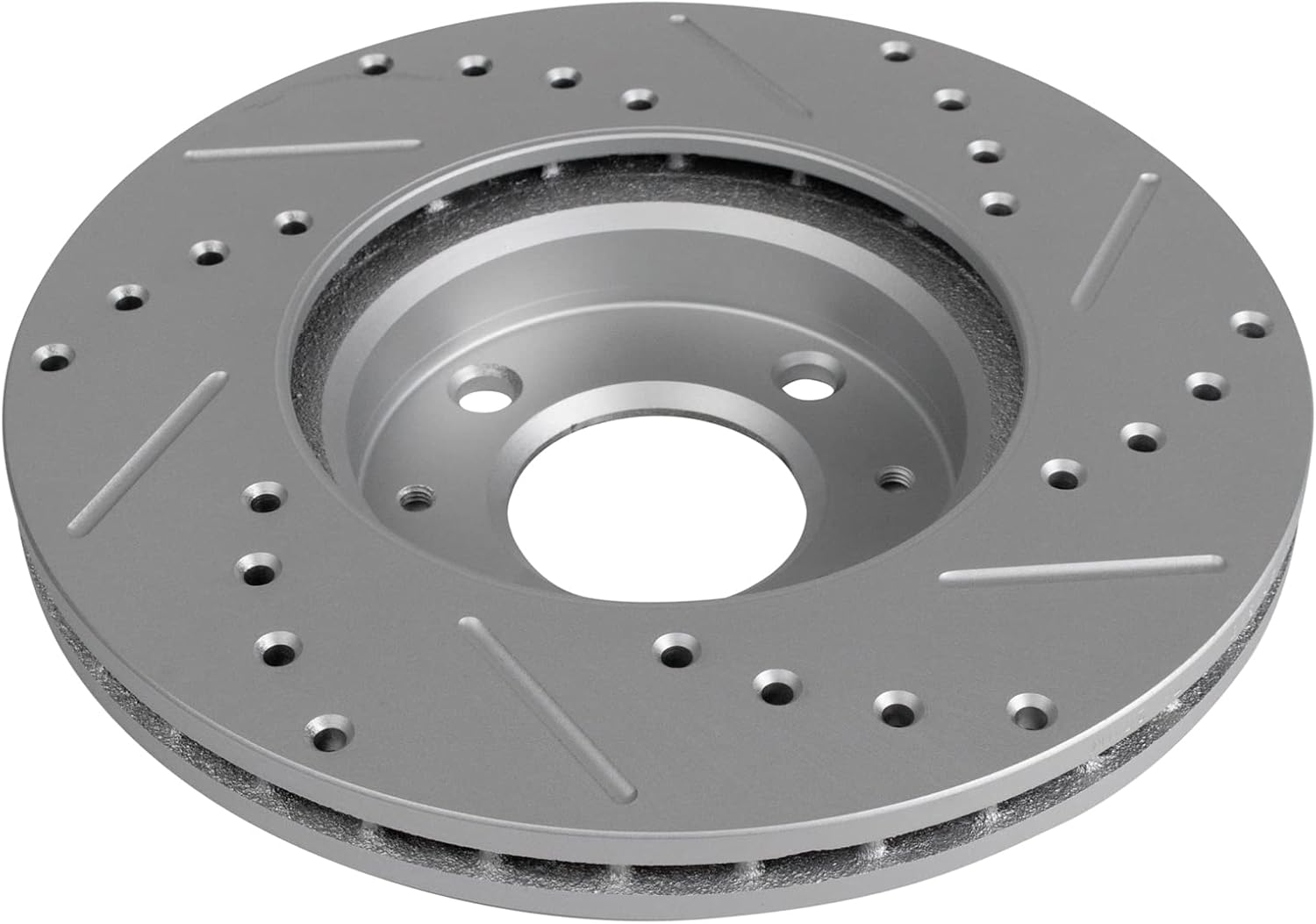 TRQ Performance Front Brake Pad and Rotor Set Ceramic Coated Drilled Slotted Rotors Compatible with 2006-2011 Hyundai Accent Kia Rio