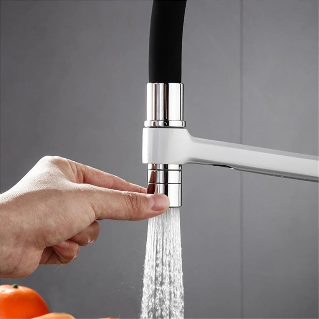 Filter Kitchen Faucet Dual Spout Drinking Water Faucet Mixer 360 Degree Rotation Hot Cold Water Tap(Nickel)