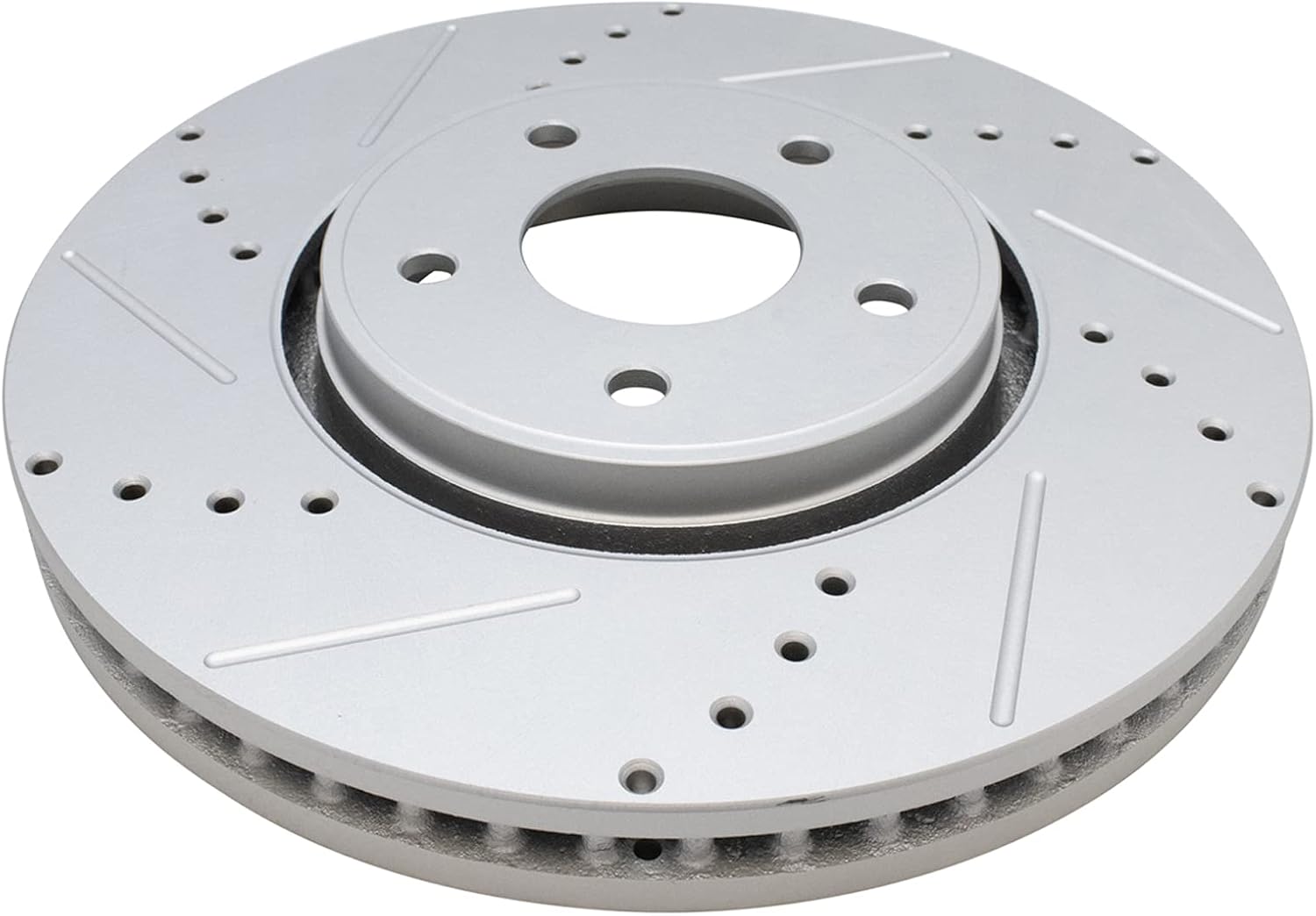 TRQ Performance Front Brake Pad and Rotor Set Ceramic Vented Coated Drilled Slotted Compatible with 2005-2012 Infiniti FX35 2005-2008 FX45 2013 FX37 2014 QX70