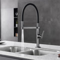 Pull Out Multifunctional 59 Copper Kitchen Sink Vegetable Washing Cold and Hot Water Faucet Universal Rotation(Silvery)