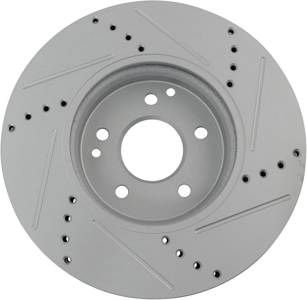 TRQ Performance Front Brake Pad & Rotor Set Ceramic Drilled Coated Rotors Compatible with 01-05 Mercedes-Benz C320 03-05 C240 CLK320 06-07 C280 C350 06-09 CLK350 06-08 SLK280 09-11 SLK300