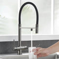 Kitchen Purified Faucets Dual Handle Cold Hot Water Mixer Crane Tap Filter Water Modern Tap(Chrome)