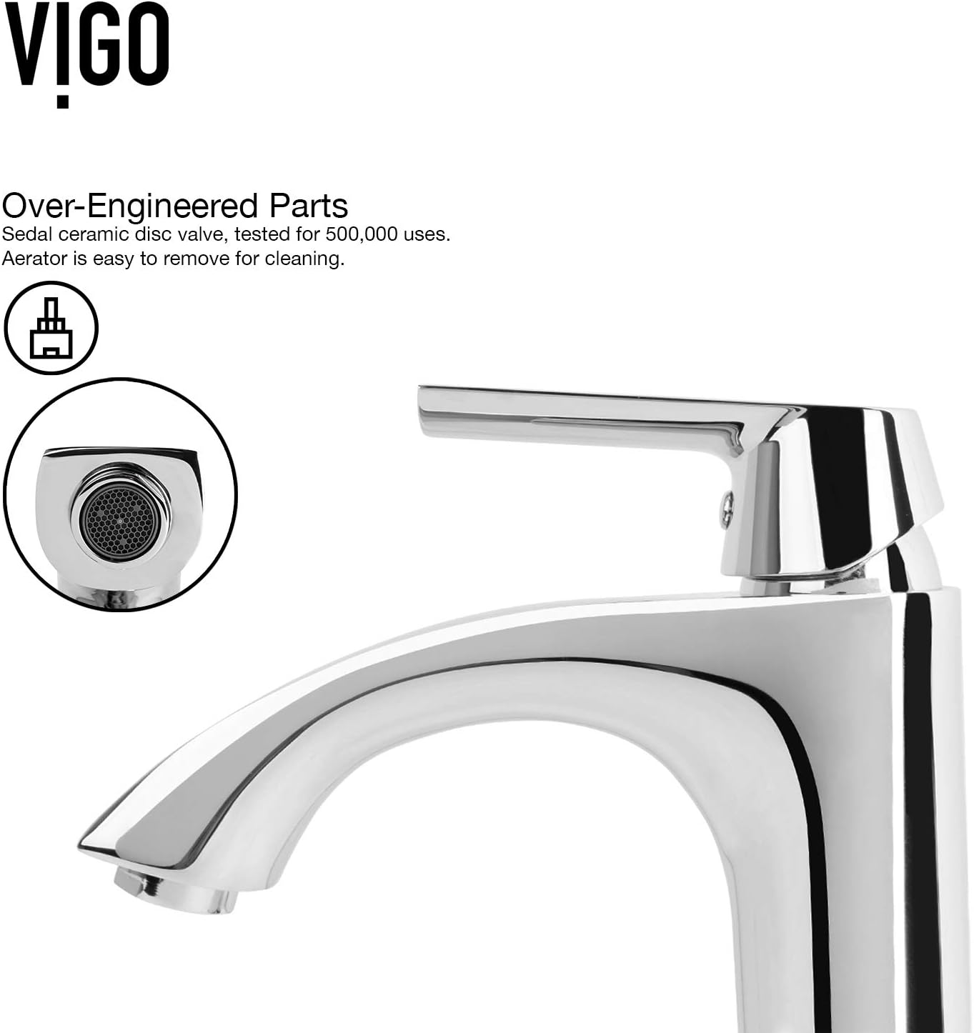 VIGO Linus Single-Handle Single-Hole Mount Vessel Bathroom Sink Faucet, 12-Inch, Chrome, Modern Design, Solid Brass, 1.2 GPM WaterSense & Ceramic Disc Valve, Corrosion-Resistant
