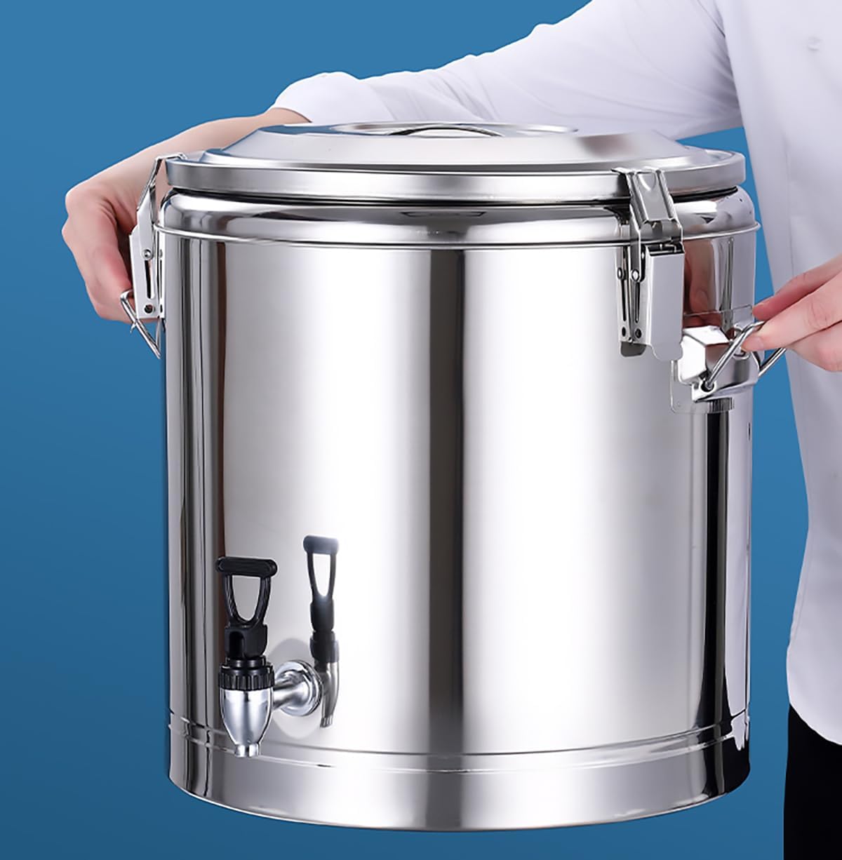 Insulated Beverage Dispenser, Stainless Steel Insulated Barrel Hot Water Dispensers with Faucet for Hot Tea Coffee Cold Milk Water Juice for Commercial Home Office,50L