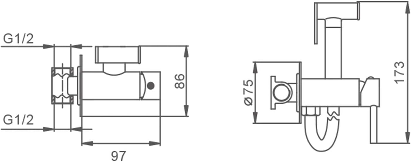 Black Bidet Faucet Washer Mixer Muslim Ducha Brass Higienica Cold and Hot Water Tap Crane Square Shower Spray