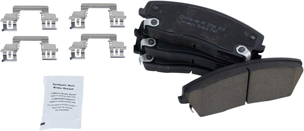TRQ Performance Front Brake Pad and Rotor Set Ceramic Drilled Slotted Coated Vented Rotors Calipers Compatible with 2005-2010 Chrysler 300 2005-2008 Magnum 2006-2011 Dodge Charger 2009-2011 Challenger