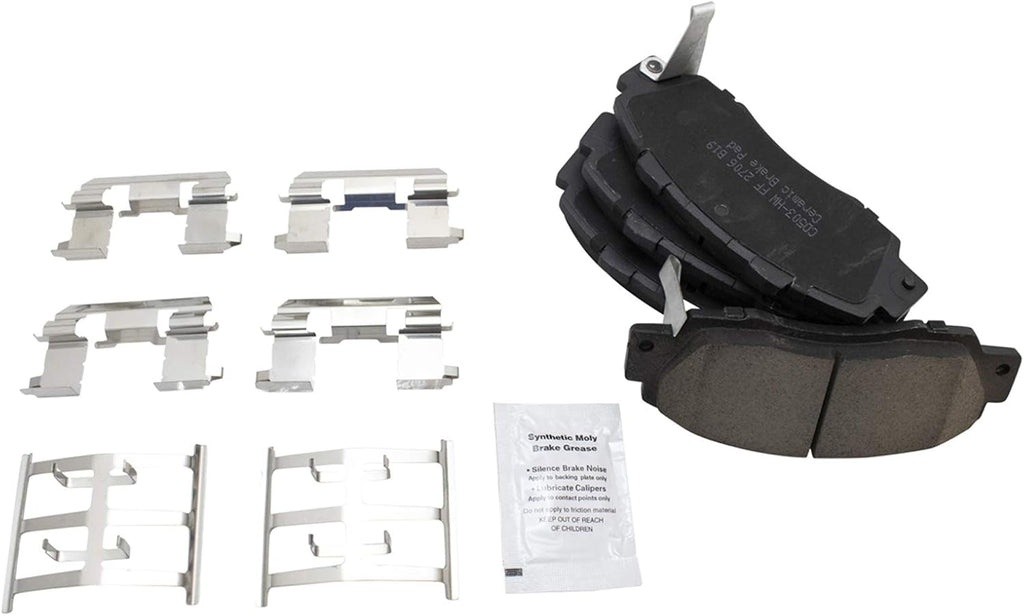 TRQ Performance Front Brake Pad and Rotor Set Ceramic Coated Drilled Slotted Vented Rotors Compatible with 1998-2002 Honda Accord