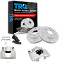 TRQ Performance Front Brake Pad and Rotor Set Ceramic Vented Coated Rotors Calipers Compatible with 2000 Chevrolet Tahoe