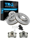 TRQ Front Brake Pad and Rotor Set Semi Metallic Rotors Calipers Compatible with 2011-2014 Chrysler 200 2008-2014 Dodge Avenger Caliber Jeep Compass Patriot