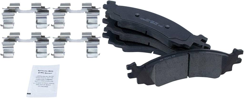 TRQ Performance Front Brake Pad and Rotor Set Ceramic Coated Drilled Slotted Compatible with 2010-2012 Ford Taurus