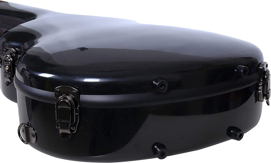 Crossrock Classical Guitar Case Fiberglass Hardshell- Backpack Style for 4/4 Full Size in Black(CRF1000CBK)