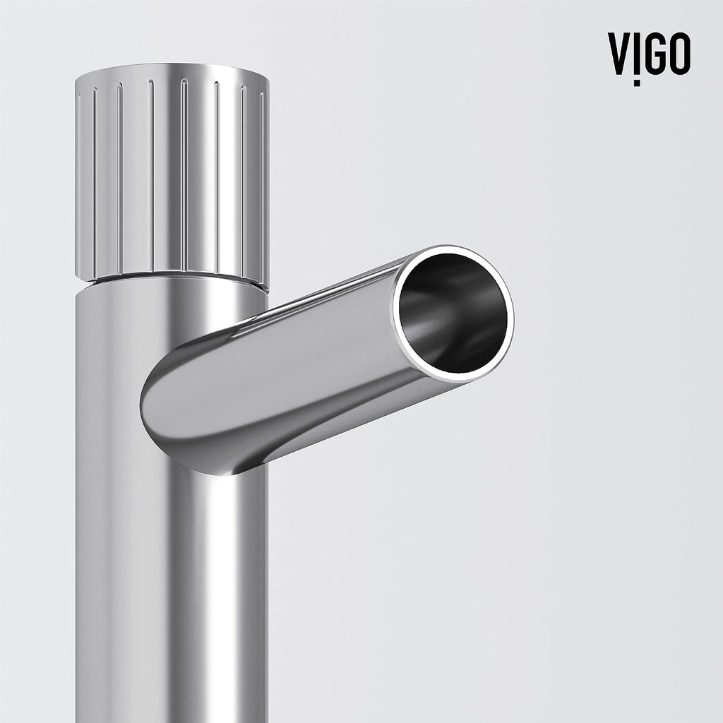 VIGO Ashford Single-Handle Single-Hole Mount Vessel Bathroom Sink Faucet, 11-Inch, Chrome, Modern Design, Solid Brass, 1.2 GPM WaterSense & Ceramic Disc Valve, Corrosion-Resistant