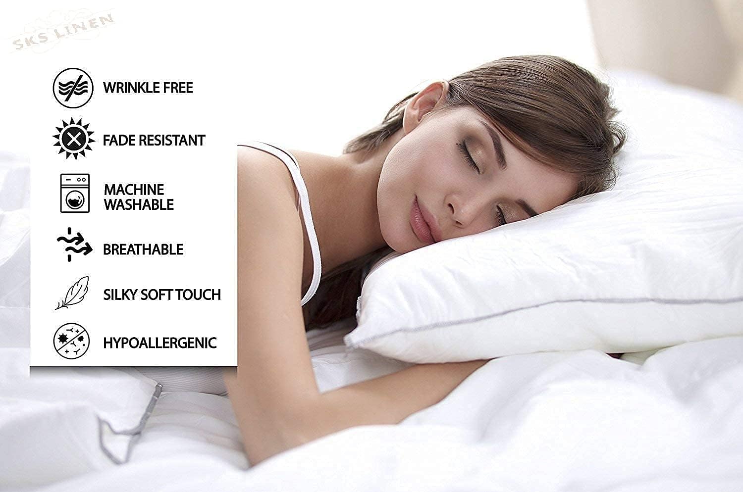 Egyptian Cotton Sheets - 1000 Thread Count, 4 Piece White Three Quarter(48'X75') Set -Single Ply Long-Staple Yarns, Sateen Weave, Fits Mattress Upto 13'-16' Deep Pocket