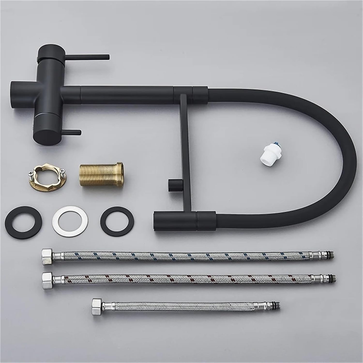 Filtered Kitchen Faucet Pull Out Spray Kitchen Purified 360 Rotation 3 Ways Sink Drink Water Faucet(Chrome)