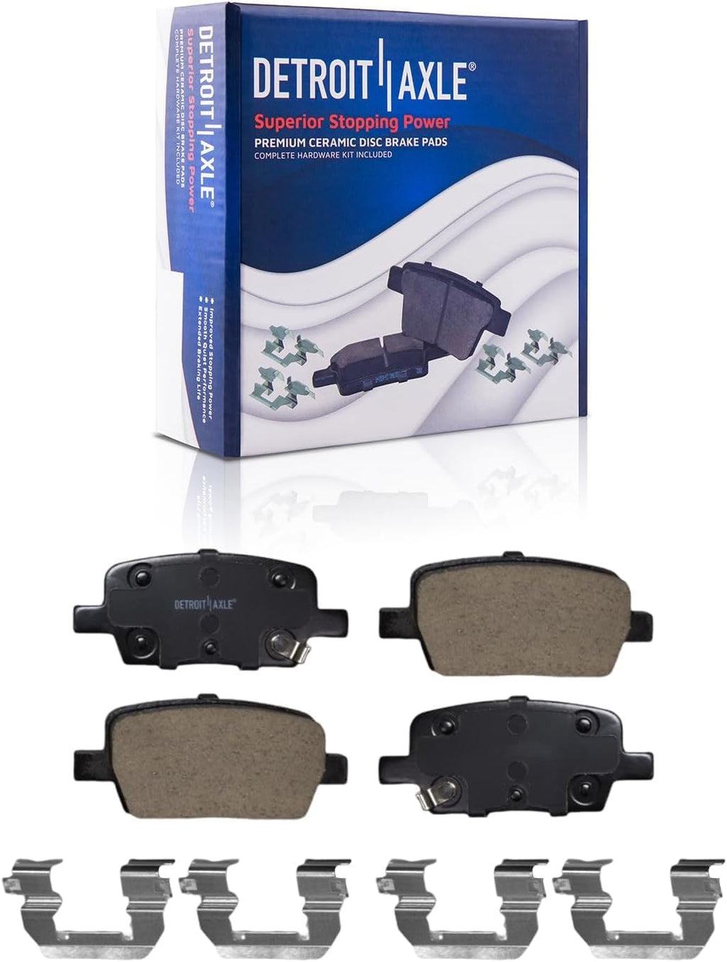 Detroit Axle - Brake Kit for 2018-2020 Buick Enclave 2017-2020 Cadillac XT5, 2020 XT6, Disc Brakes Rotors Ceramic Brake Pads with Hardware Replacement : 13.58' inch Front & 12.40' inch Rear Rotors