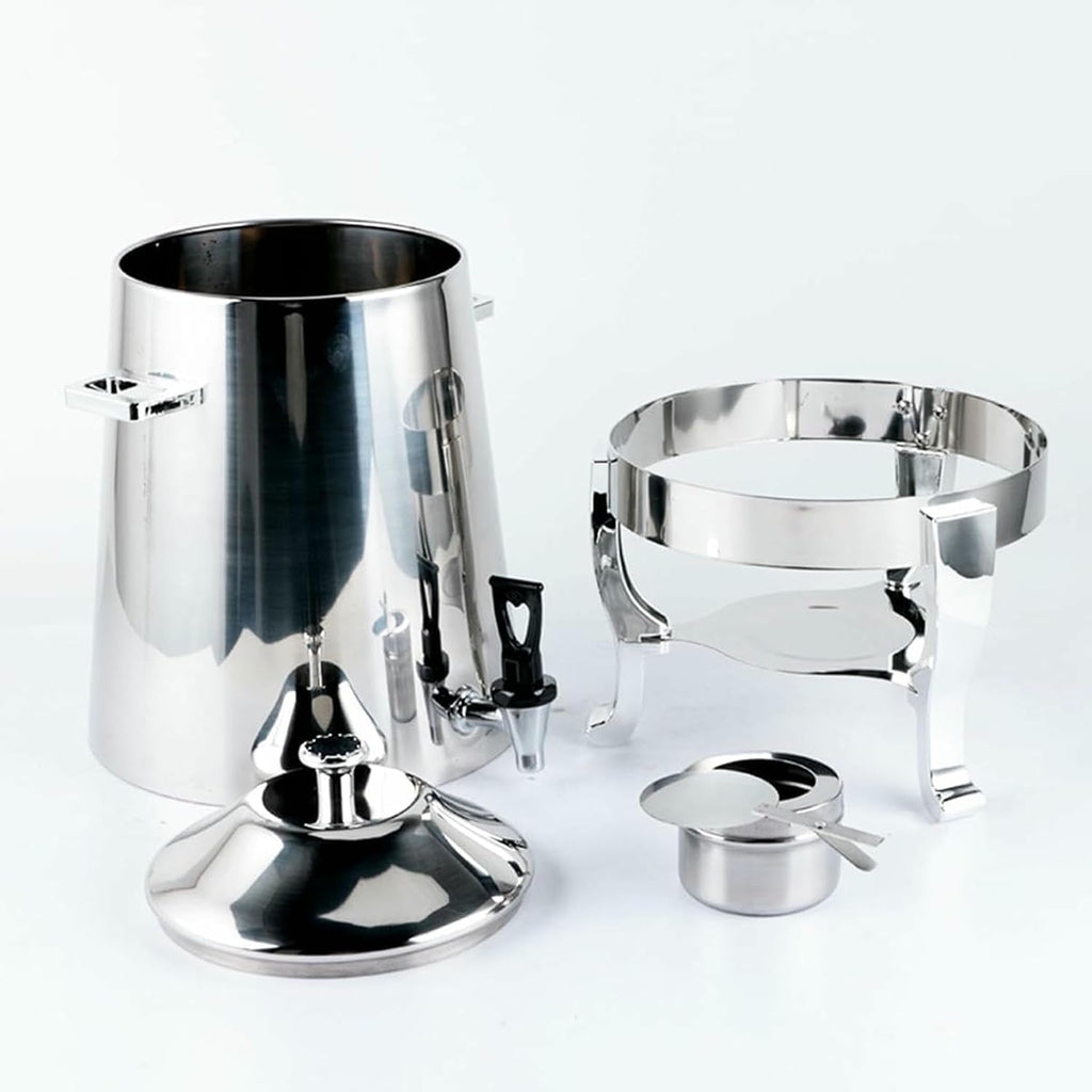 Commercial Coffee Chafer Urn with Chrome Accents Party Stainless Steel Coffee Urn with Faucet for Coffee Mulled Wine Kettle Juice Bucket Tea Dispenser/Gold