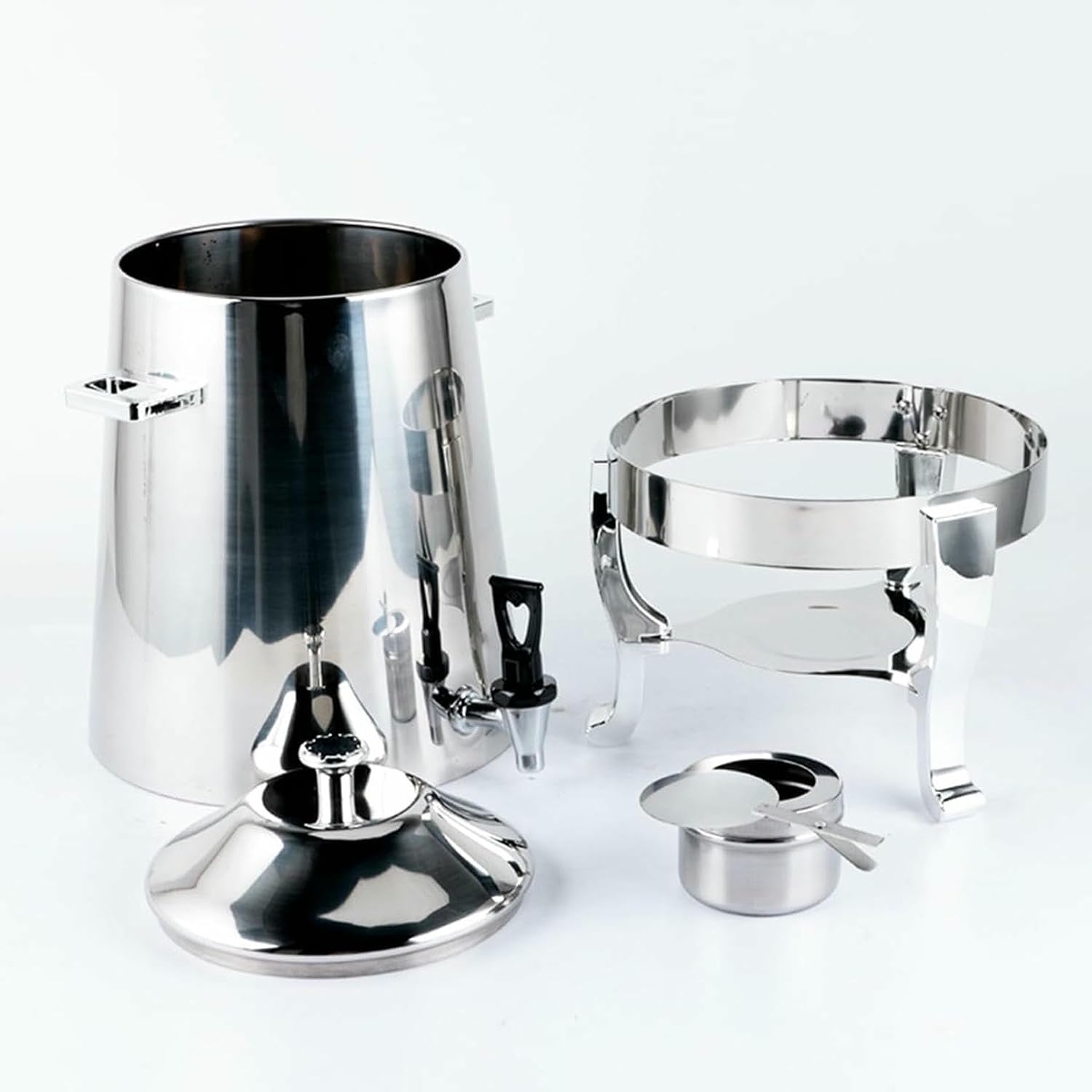 Commercial Coffee Chafer Urn with Chrome Accents Party Stainless Steel Coffee Urn with Faucet for Coffee Mulled Wine Kettle Juice Bucket Tea Dispenser/Gold