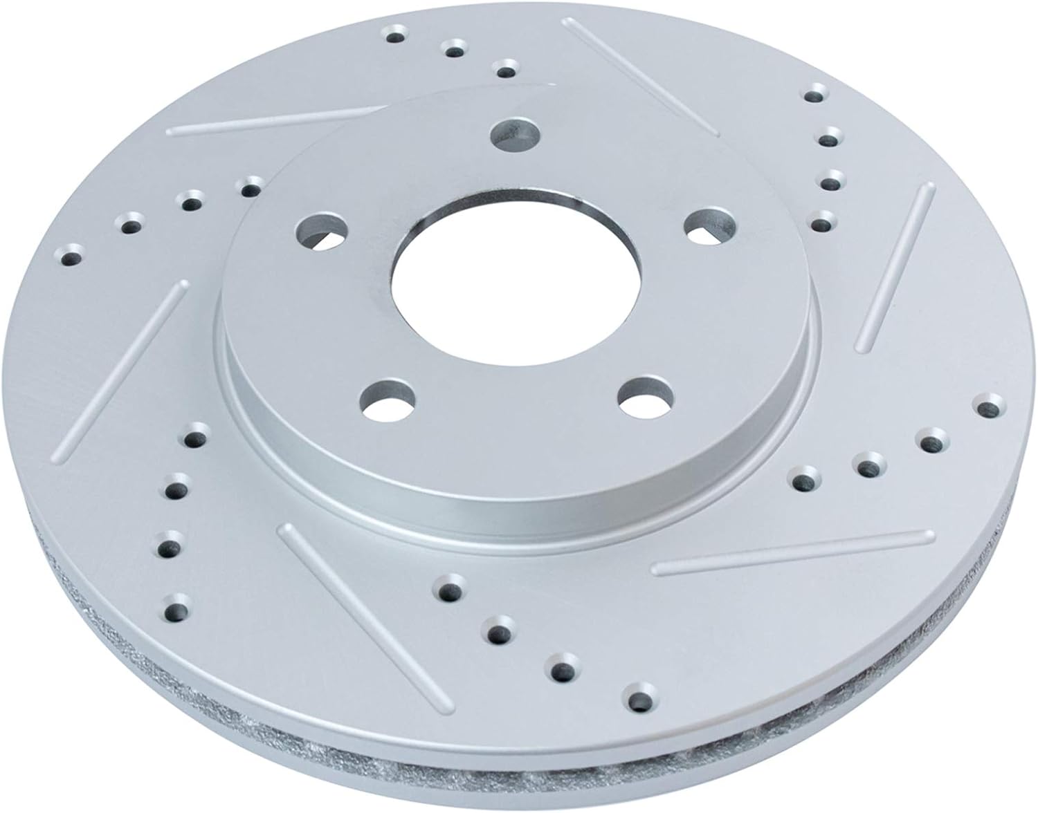 TRQ Performance Front Brake Pad and Rotor Kit Caliper Ceramic Vented Slotted Drilled G-Coated Compatible with 2006-2011 Chevrolet HHR
